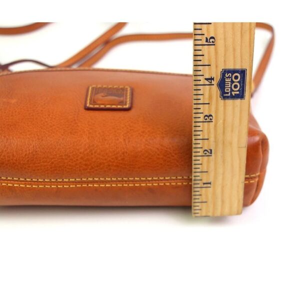 Dooney & Bourke TAN BROWN REAL LEATHER LOGO XBODY SHOULDER BAG MESSENGER HANDBAG - Picture 13 of 16